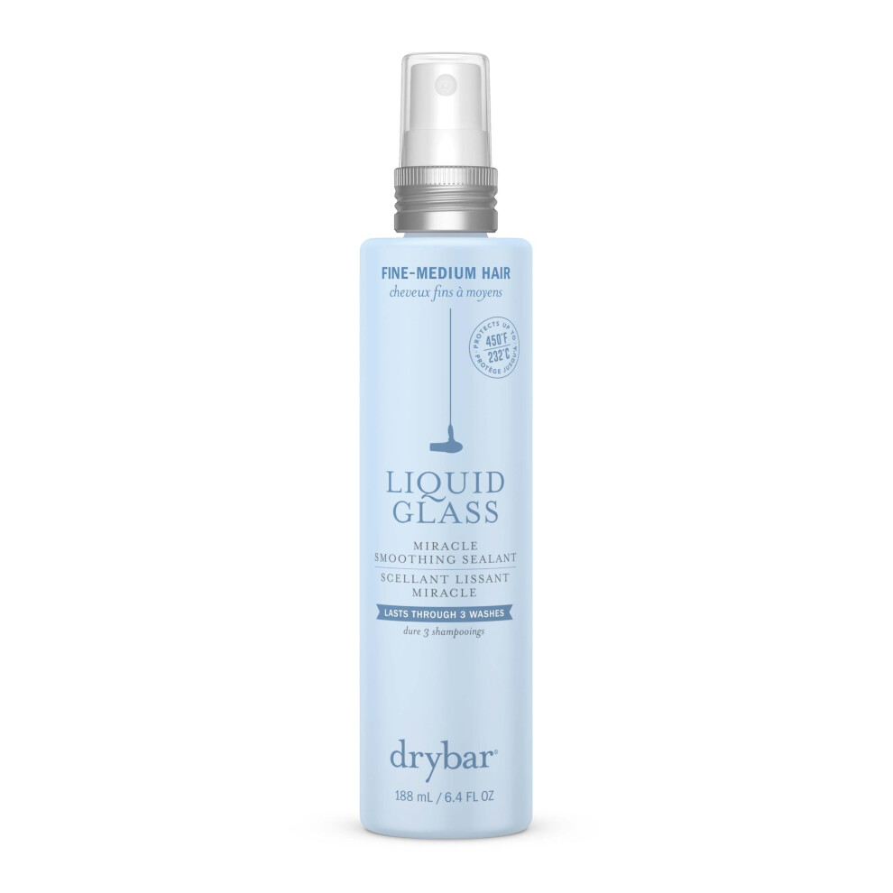 Drybar Liquid Glass Miracle Smoothing Sealant | Long-Lasting Frizz Control & Salon-Quality Glossy Finish | Heat-Activated Spray | Lightweight Heat Pr