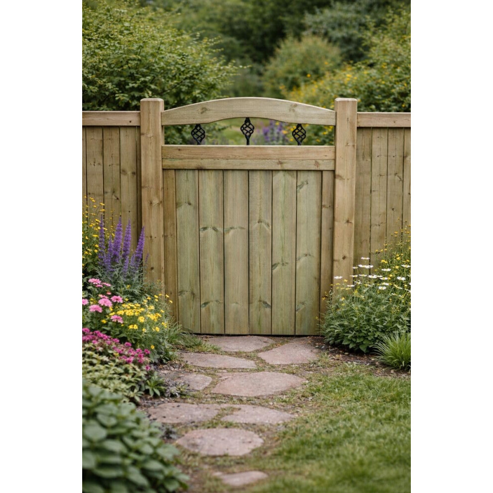 Md Carpentry Workshop Wooden Garden Dome Gate Pedestrian Gate Wooden Pressure Treated 3Ft 90Cm,(90 Cms