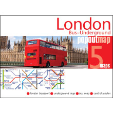 London Bus and Underground PopOut Map: Pocket-size, pop up map showing London's bus network and entire tube network