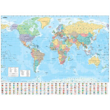 Collins Large World Wall Laminated Map (70 x 91.5 cm): Laminated map with flags, perfect for classroom, office and home