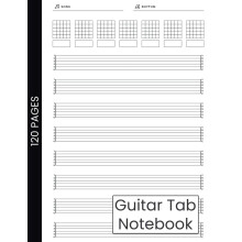 Guitar Tab Notebook: 6 String Guitar Music Sheets, 8.5" x 11" 120 Pages Blank Guitar Tablature Book for Composition and Songwriting