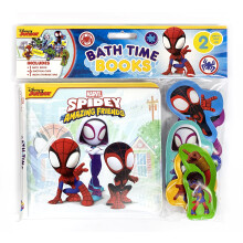 Marvel Spidey and his Amazing Friends Bath Time Books - Activity Books for kids, Bath book, 6 Padded suction cups, 1 Mesh bag