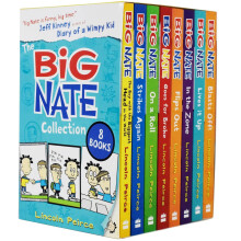 The Big Nate Collection Series 8 Books Box Set by Lincoln Peirce (Boy with the Biggest Head in the World, Strikes Again, On a Roll, Goes for Broke, F