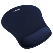 TECKNET Mouse Mat with Memory Foam Rest -Non-Slip Rubber Base- Special-Textured Water-Resistant Surface-Blue
