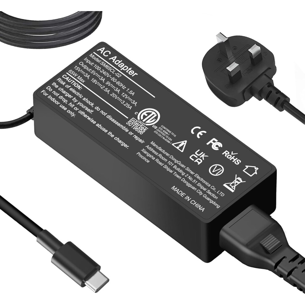 Photos - Power Tool Battery Universal 65W USB C Laptop Charger Compatible with Lenovo Dell HP Samsung Asus Acer Google Chromebook Charger, Type-C Fast C