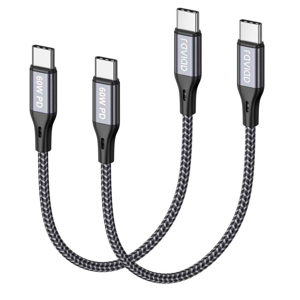 Raviad Short Usb C To Usb C Charger Cable 50Cm 2Pack, 60W Usbc To Usbc Cable Fast Charger Compatible With Iphone 17 17E 16 16E 15 Pro Max, Air, Macbo 5000037718287