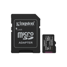 Kingston Canvas Select Plus microSD Memory Card 64GB microSDXC Gen3 100MB/s A1 Card + Adapter - SDCS3/64GB