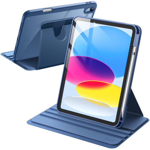 JETech 360 Rotating Case for iPad (A16) 11th/10th Gen, Navy