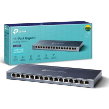 TP-Link TL-SG116 16-Port Desktop Gigabit Network Switch, Green Power-Saving Ethernet Splitter, Support 802.1p/DSCP QoS and IGMP Snooping Function, Wa