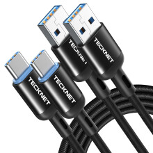 TECKNET USB C Fast Charging Cable, 2 Pack 2M 3.3A Nylon Braided Type C Cable for iPhone Samsung Galaxy S22 S21 S20 Google Pixel Xiaomi Sony Xperia an
