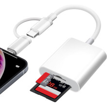 [Apple MFi Certified] SD Card Reader for iPhone Lightning & USB C Memory Card Reader Support SD/Micro SD/SDHC/SDXC/MMC Trail Camera Viewer SD Card Ad