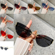 (Blue)Occhiali da sole esagonali con montatura in metallo e Uv400 per festival e street fashion