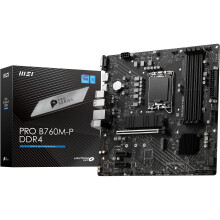 MSI PRO B760M-P DDR4 Motherboard, Micro-ATX - Supports Intel 14th, 13th & 12th Gen Core Processors, LGA 1700 - DDR4 Memory Boost 4800+MHz/OC, PCIe 4.