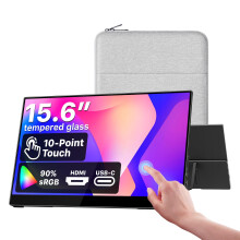 cocopar Portable Monitor 15.6 Inches 1080P FHD 60Hz 85% sRGB Travel Monitor with Speaker HDMI USB-C Second Screen for Laptop MacBook Surface PC Xbox