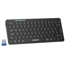 TECKNET Mini Wireless Keyboard, 2.4GHz Compact Keyboard, Portable UK Layout Small Keyboards, Ultra Slim USB Keyboards Wireless for Computer Laptop wi