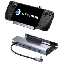 JSAUX Steam Deck Dock 4K@120Hz(6-in-1), Docking Station for Steam Deck OLED/ROG Ally X/Legion Go (S)/MSI Claw, Steam Dock with HDMI 2.1, Gigabit Ethe