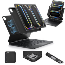 ESR [Upgraded] iPad Pro 13 Inch Case with Keyboard (M5/M4, 2025/2024), iPad Pro 13 Keyboard Case with Magnetic Stand, Portrait/Raised Modes for iPad