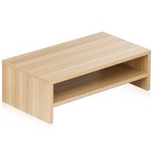 FITUEYES Monitor Stand 2 Tiers Computer Monitor Riser,42.5cm Wood Desktop Stand for Laptop Computer Screen Riser, with Storage Shelf, Office Supplies