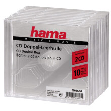 Hama Dual CD/DVD Jewel Double Case | 10 Pieces Per Pack | 2 Discs Capacity Per Case | Clear