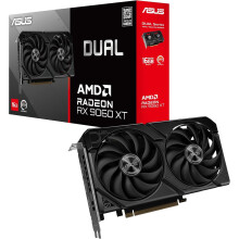 ASUS Dual Radeon RX 9060 XT 16GB GDDR6 Graphics Card (PCIe 5.0, HDMI 2.1b, DisplayPort 2.1a, 2.5-slot design, Axial-tech fan design, 0dB technology,