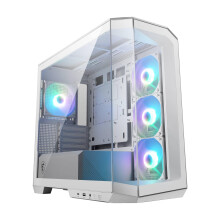 MSI MAG PANO M100L PZ WHITE Micro-ATX PC Case - Micro-ATX Capacity, GPU Support Stand, Level Indicator, Dust Filters, 33 mm Cable Routing Space, USB