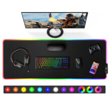 Gimars RGB Gaming Mouse Pad, XL Mouse Mat 800x300x5mm, 12 LED Light Modes, Large Mousepad with Premium Micro-Weave Surface, Non-Slip Mouse Mat, Keybo