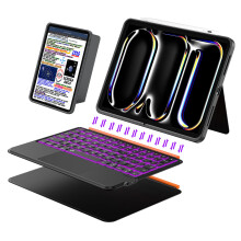 iPad Pro 13 inch Case with Keyboard (M5 2025, M4 2024), Flex Magnetic Detachable Backlit Keyboard Case, Larger Multi-Trackpad, Landscape/Portrait, 16