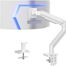 VIVO Heavy Duty Aluminum Monitor Tension Arm Premium Desk Mount Stand, Up to 49 inch Screens, White, STAND-V101VW