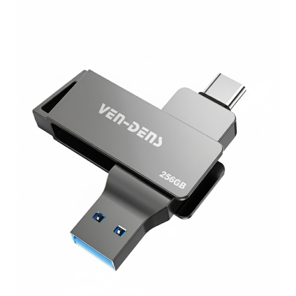 256Gb Usb Flash Drive, Usb 3.2 Flash Drive High-Speed Thumb Drive Dual Type-C & Usb-A Ports, Usb Stick External Storage, Zinc Alloy Otg Memory Stick 5004299416158