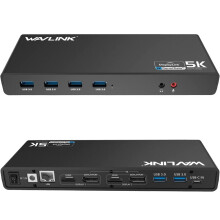 WAVLINK USB C Universal Laptop Docking Station, Dual 4K@60Hz Display & 5K Single Video Display for Laptop and PCs (2x4K@60Hz HDMI, 2x 4K@60Hz Display
