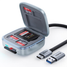 llano UHS-II SD&Micro SD Card Reader Adapter, TF 4.0 Memory Card Reader Holder with 6-Slot Cards Storage, Plug&Play, F17 High-Speed 2-in-1 Smart Card