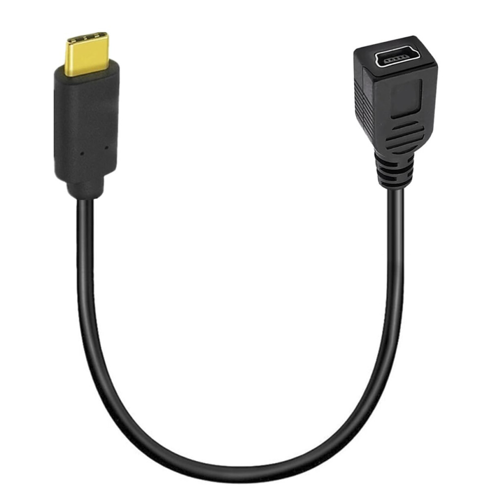 Photos - Cable (video, audio, USB) HTGuoji Mini USB to Type C Cable Cord, Right Angled USB 3.1 Type C Male to Mini 5-Pin B USB Female Adapter