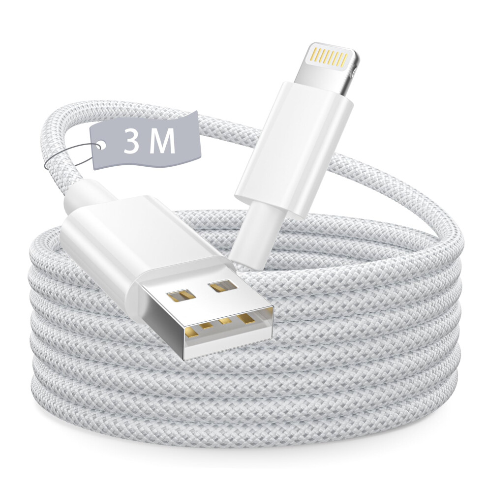 Iphone Charger Cable 3M/10Ft, Apple Mfi Certified Usb To Lightning Cable Fast Charge Iphone Charging Cable Nylon Braid Lightning Charger Cable Lead W 5003449157859