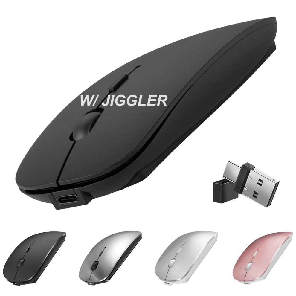 Photos - Mouse Suteke Wireless USBC  for MacBook Air iMac Laptop Desktop Computer, Wireless Rechargeable Silent  with Jiggler for