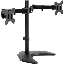 VIVO Dual LED LCD Monitor Mount, Free-Standing Desk Stand for 2 Screens up to 27 Inch, Heavy-Duty Fully Adjustable Arms with Max VESA 100x100mm