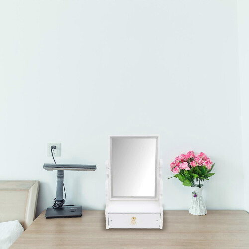 1PC Desktop Vanity Mirror with Drawer, Rotatable Makeup Mirror for Women 2