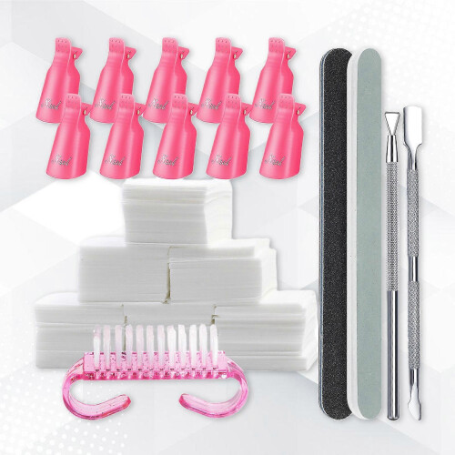 Kit di 7 strumenti per manicure e nail art multicolore con lime e buffer a grana 100/180 e rimuovi cuticole. 1