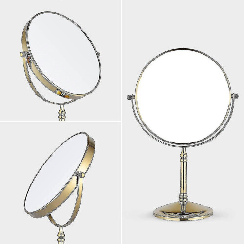 Freestanding 8-Inch Double Sided Makeup Mirror, 1x/3x Magnification, 360 Rotation 2