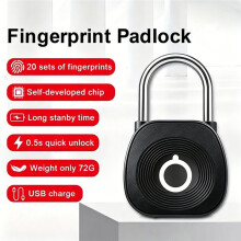 Cadenas Intelligent à Empreinte Digitale, Serrure Biométrique Intelligente pour Armoire, Serrure de Porte Numérique Sans Clé, Cadenas de Bagage