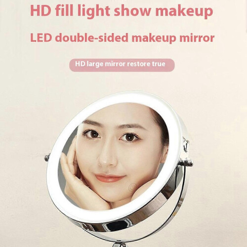 Multicolor 9-Inch Folding Makeup Mirror, 10X Magnification, Touch LED Light, Double-Sided Vanity 2