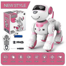 Robot chien électronique télécommandé amusant, jouet cascadeur à commande vocale programmable avec commandes tactiles et musique,
