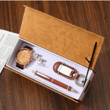 Luxuriöses Herren-Geschenkset mit Quarzuhr, Kugelschreiber und Manschettenknöpfen, 5-teiliges klassisches Business-Accessoire-Set
