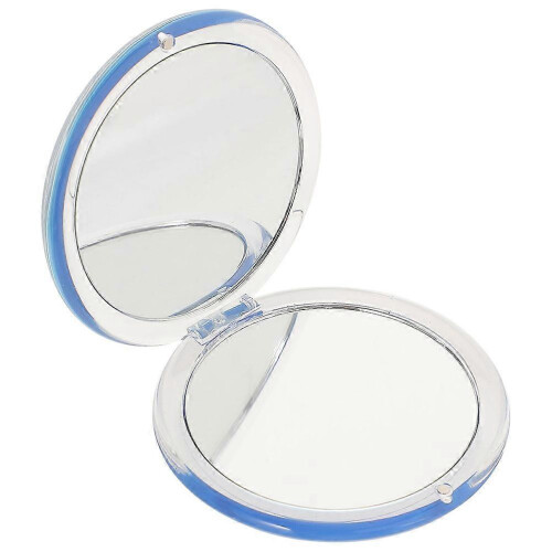 Blue 9x9x1.5cm Foldable Magnifying Mirror, Travel Compact Makeup Mirror for Women 2