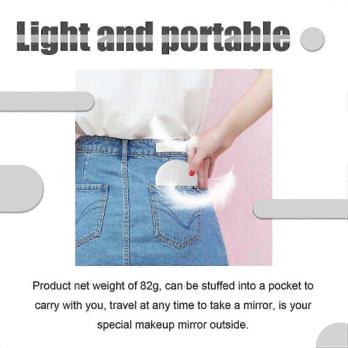 LED Travel Vanity Mirror 1x/10x Magnification, Daylight LED, 5" Wide Folding Compact Mirror 2
