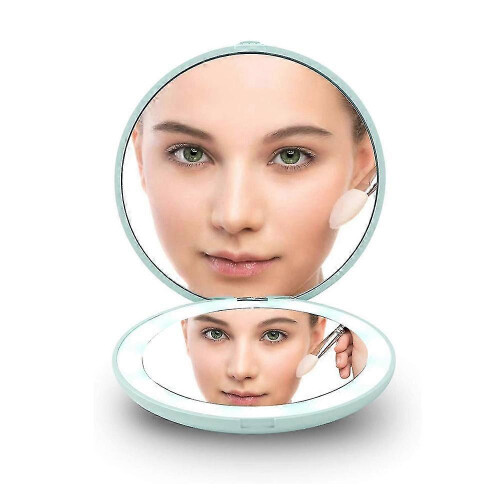 Compact 1x/10x LED Travel Makeup Mirror with 12 Lights 1
