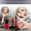 Pink 1PC Handheld Double-Sided Mirror 1X/2X Magnifying, Clear Rounded Makeup Mirror with Handle 3