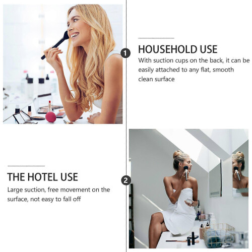 7X Magnifying LED Round Makeup Mirror with Sucker, White 2