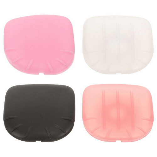 Assorted Color Silicone Makeup Brush Protector Travel Storage Tool 4Pcs Black 2