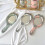 Cute Vintage Handheld Pink Makeup Mirror with Handle, Vanity Gift 5