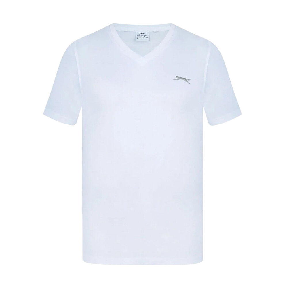 Slazenger (Xs, ) Mens Embroidered Logo Cotton T-Shirt White